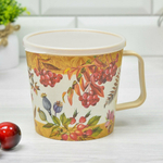 Контейнер-кружка 0,75л с декором (бежевый)