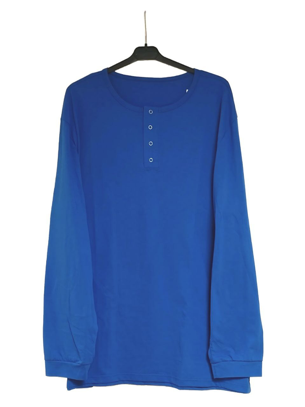 3418 Футболка с длинным рукавом на кнопках сакс (80)