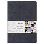 Тетрадь 48 л. в клетку обложка фактурный кожзам, сшивка, A5 (147х210мм), ЧЕРНЫЙ, BRAUBERG SKY, 403867