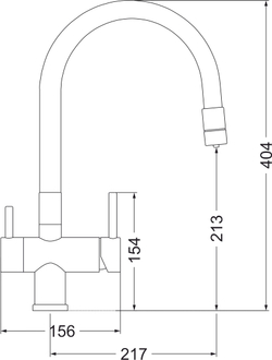 Смеситель для кухни Domaci Равенна DCB 3015 черный, с гибким изливом