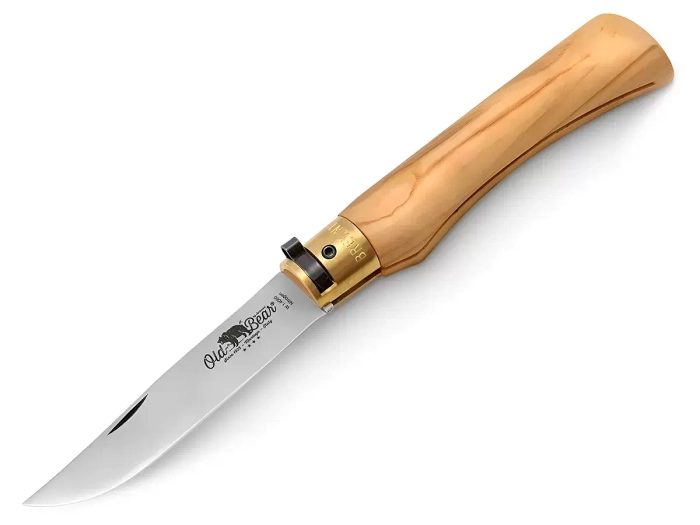 Нож складной Old Bear Classical Olive XL, W1.4060, Satin, оливковое дерево