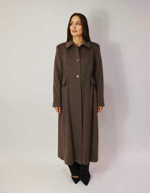 Пальто со сборкой на талии