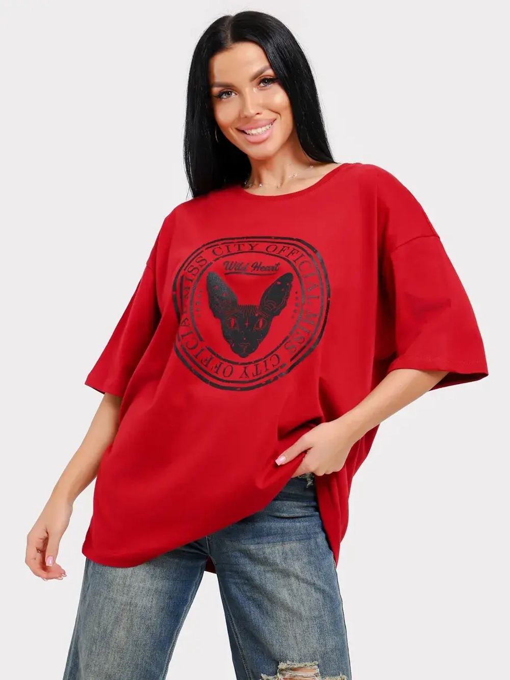 Футболка оверсайз больших размеров принт