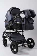Детская коляска 3в1 LUXMOM 555 Джинсовый текстиль