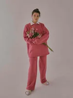 Толстовка One Two Garden Реглан с начесом роза барокко