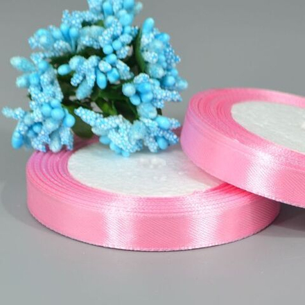Лента атласная 1,2см*22,85м РОЗОВЫЙ