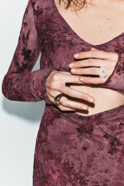 ZARA НАБОР ИЗ ДВУХ КОЛЕЦ С КАМНЯМИ И БЛЕСКОМ, РАЗНОЦВЕТНЫЙ