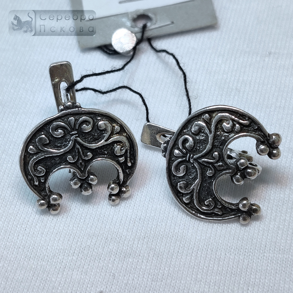 Серьги "Лунница" богородичная