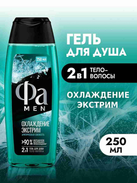 ФА 250мл. Гель д/душа муж. Охлаждение Экстрим