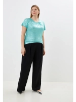 Блузка блестящая с коротким рукавом