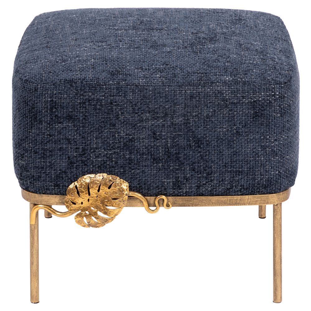 Банкетка Monstera Deliciosa (Монстера) Квадро Темно-синий Амбер