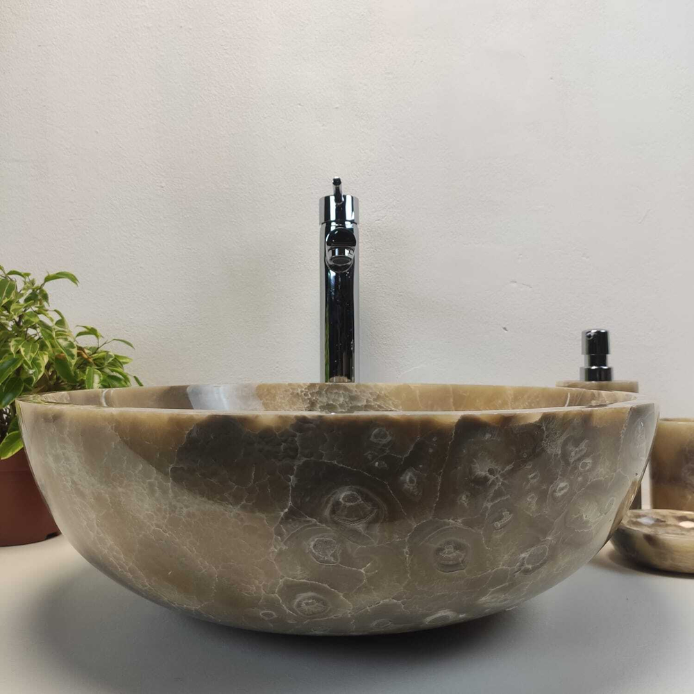 Раковина из оникса Bowl Grey Medium TinLip BO-61086 45*45*15