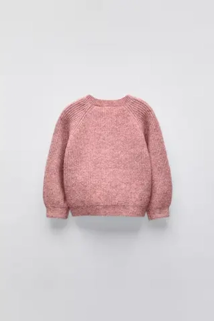 ZARA КАРДИГАН ПЛАТОЧНОЙ ВЯЗКИ, ЛОСОСЕВЫЙ
