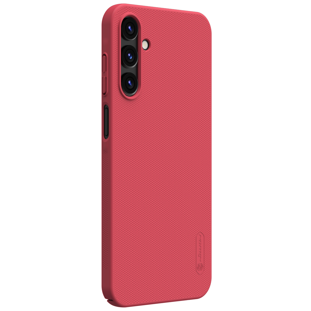 Тонкий жесткий чехол красного цвета (Bright Red) от Nillkin для смартфона Samsung Galaxy A15 4G и 5G, серия Super Frosted Shield