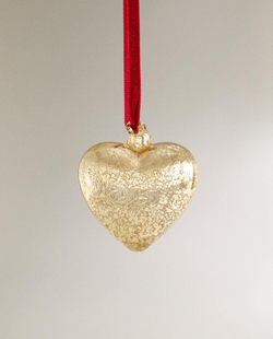 ZARA HOME ЕЛОЧНОЕ УКРАШЕНИЕ «СЕРДЕЧКО» С ЭФФЕКТОМ КРАКЛЕ, ЗОЛОТИСТЫЙ