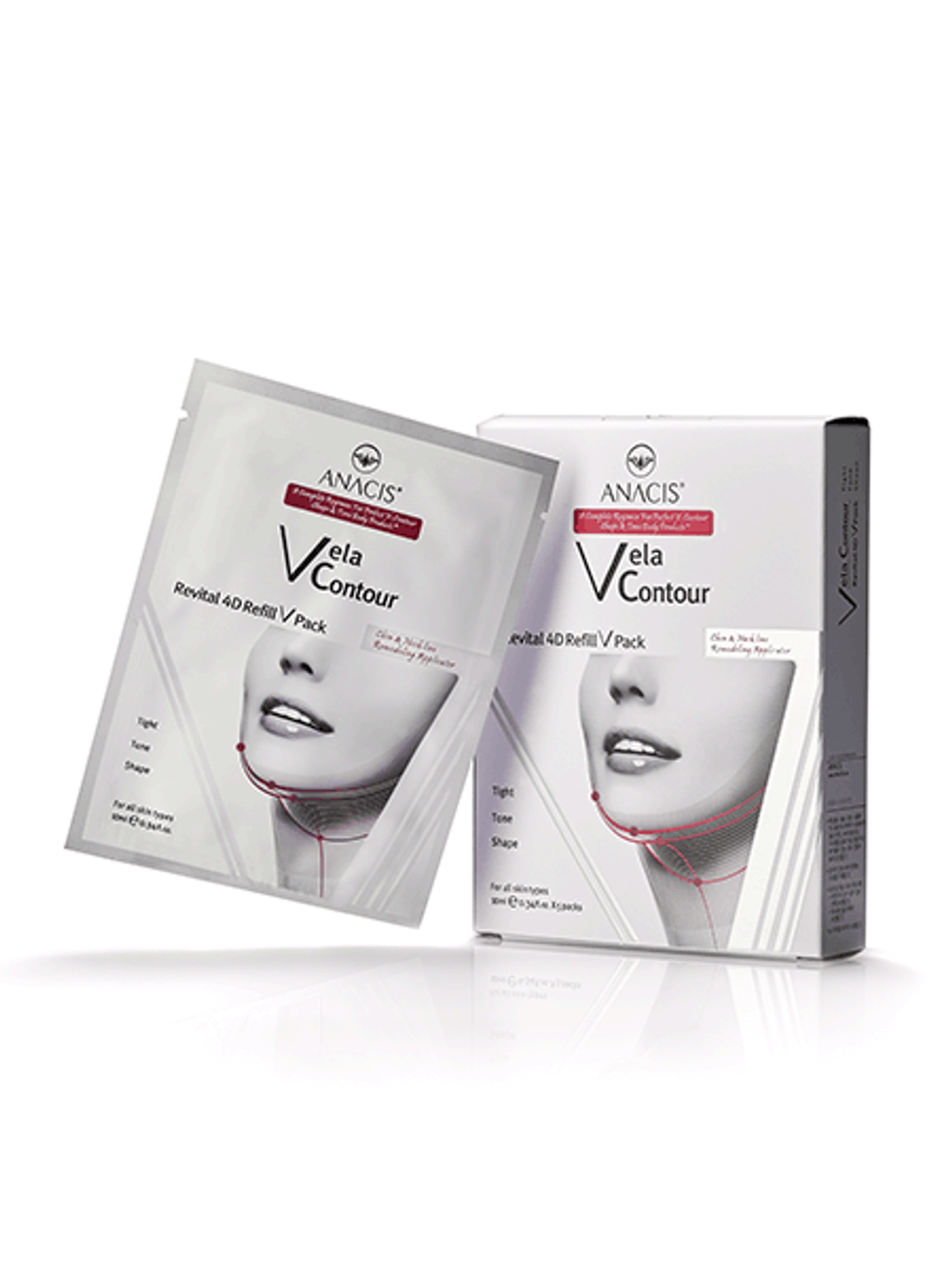 Маска для контура лица Anacis Vela Contour 4D Refill V Pack