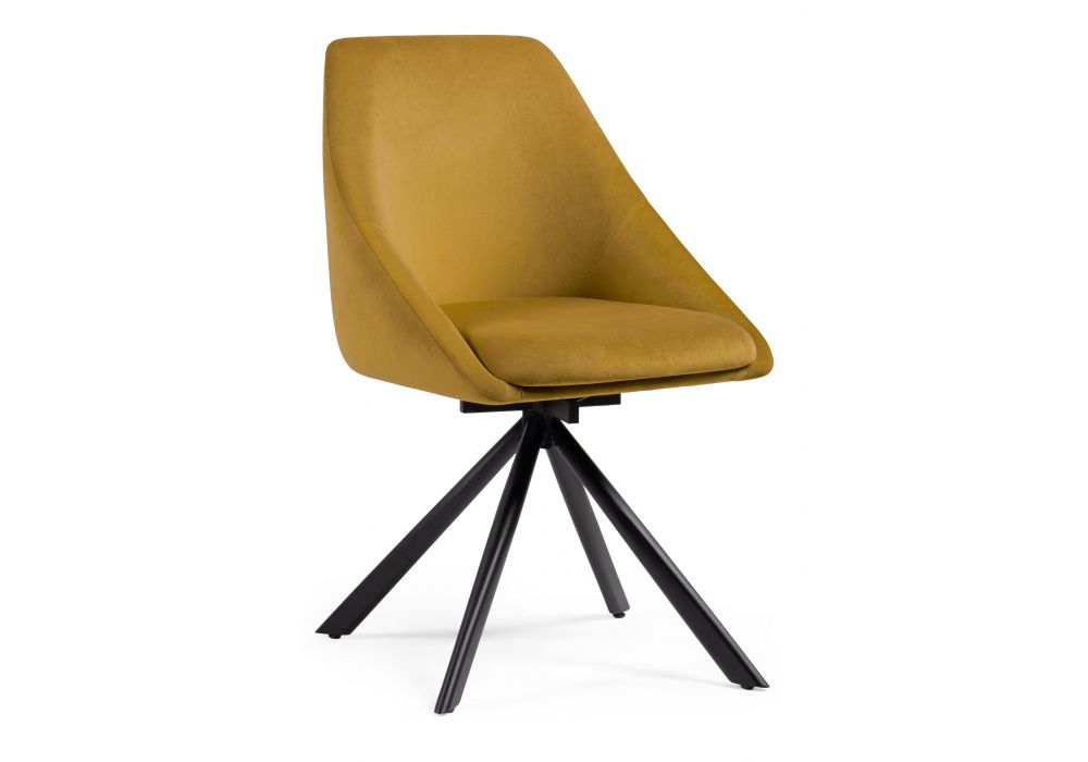 Стул на металлокаркасе Окленд крутящийся горчичный / черный