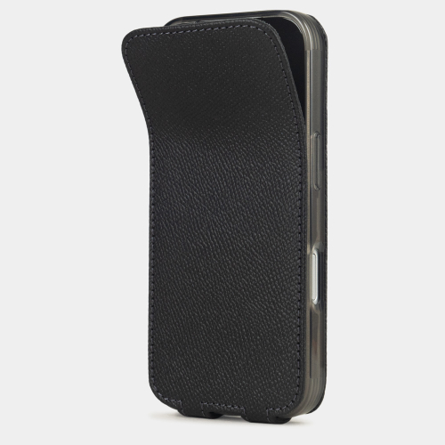 Чехол для iPhone 17 Pro - кожа теленка сафьяно, черный