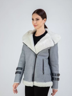 Дубленка авиатор натуральная с капюшоном