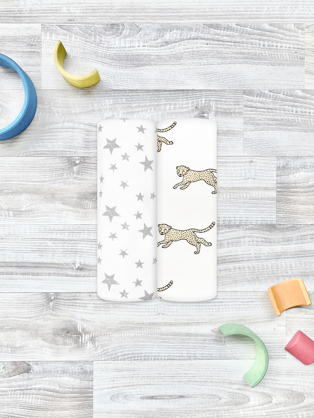 Сет из 2х пелёнок Mjölk Гепарды/Звёзды