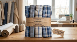 Набор мужских семейных трусов «Комфорт на каждый день» (5 шт.) + Бесплатная доставка