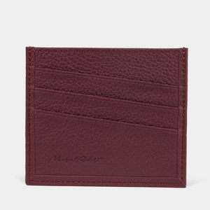 Картхолдер-визитница Carte из кожи теленка бордового цвета