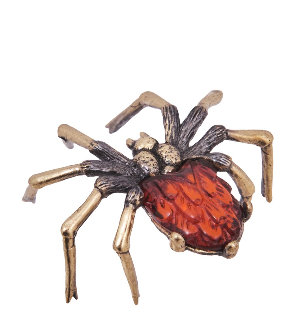 Народные промыслы AM-4163 Фигурка «Паук Черная вдова» (латунь, янтарь)