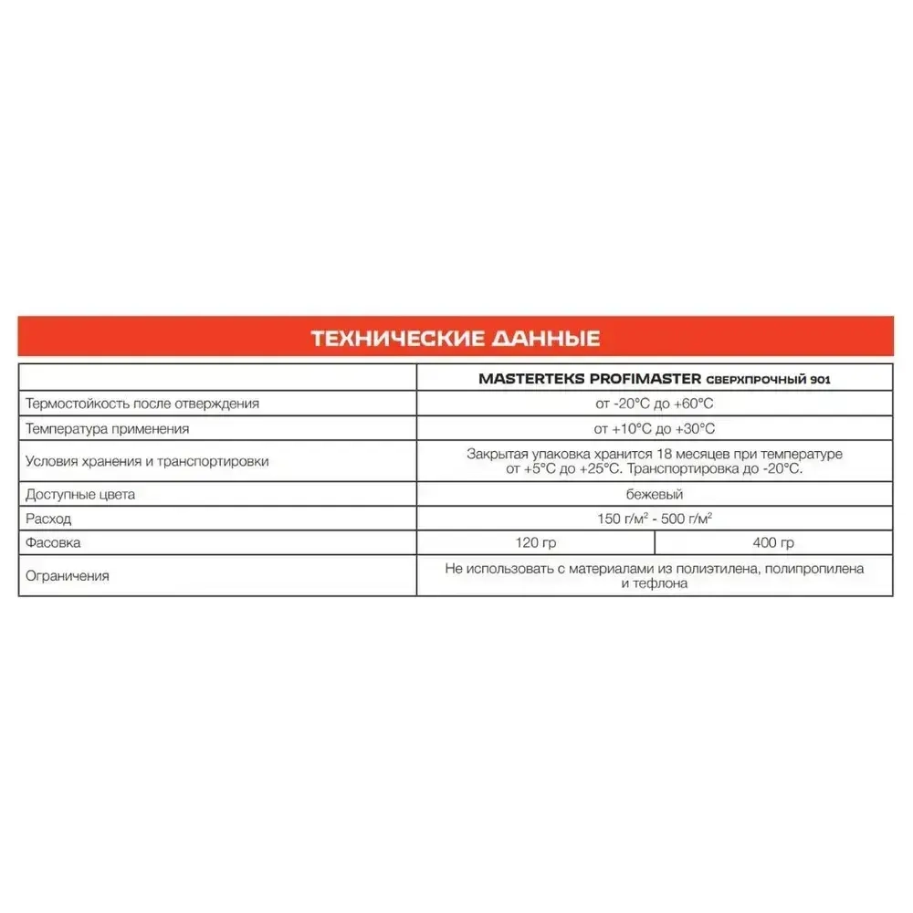 Клей каучуковый сверхсильный Жидкие Гвозди MasterTeks PM 901, 0,4кг, бежевый