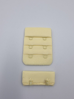 Застёжка тканевая на 2 крючка светло-желтая 3,8 см×5,3 см (Pantone 11-0616 TPG)