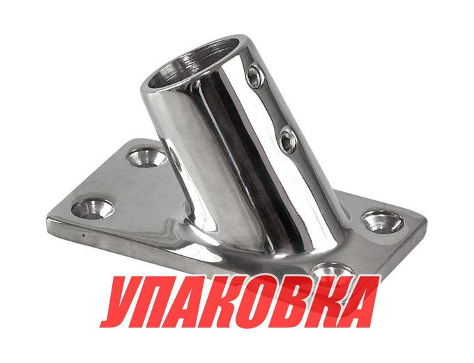 Основание стойки леера 7/8"(22,2 мм), 60 град, прямоугольное (упаковка из 100 шт.)