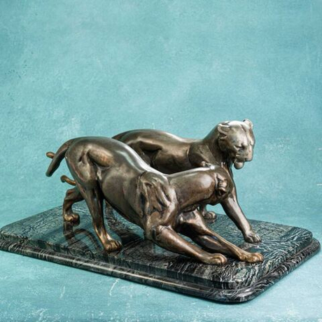 Винтаж: Кабинетная скульптура «Пантеры»