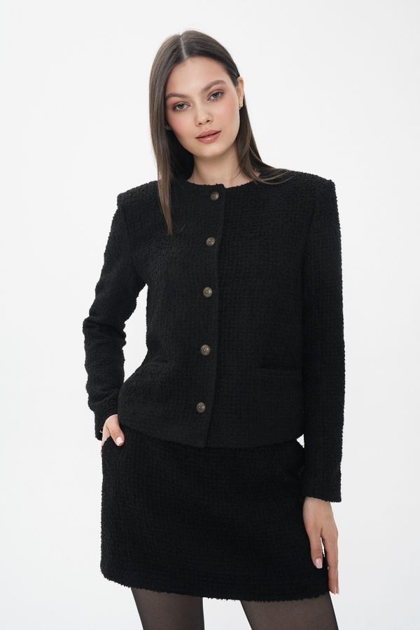 Юбка-шорты букле AS-h006 черная - фото 2