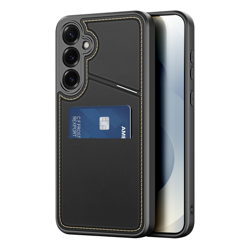 Чехол с поддержкой MagSafe и подставкой-картхолдером от Dux Ducis для Samsung Galaxy S25+ Плюс, серия Rafi II Mag Series