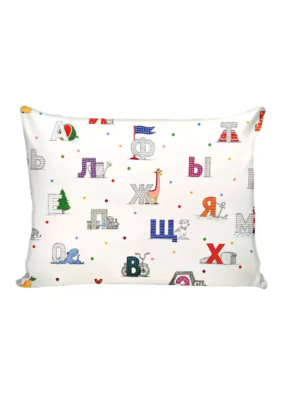 Постельное белье перкаль Сказка "Азбука" 1,5-сп Наволочка 50х70 см 1 шт Простынь на резинке 90x200 см Пододеяльник 145x205 см