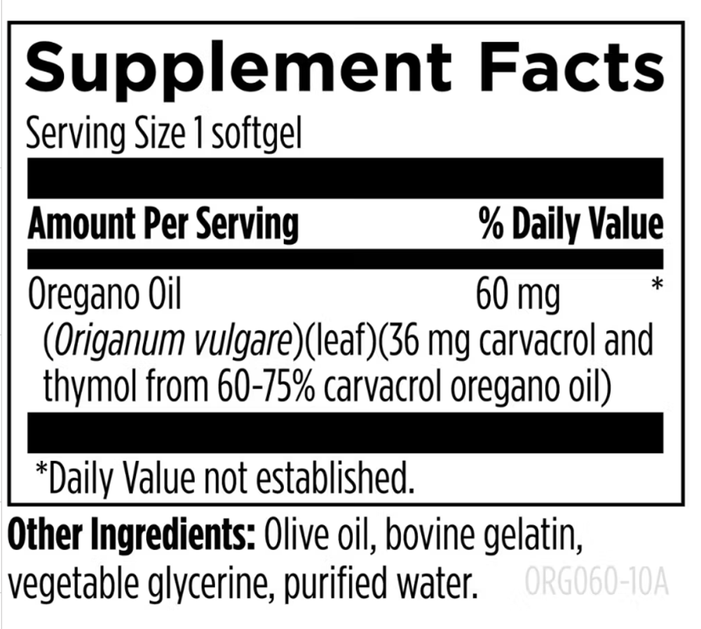 Designs For Health - Oil of Oregano - 60 softgels