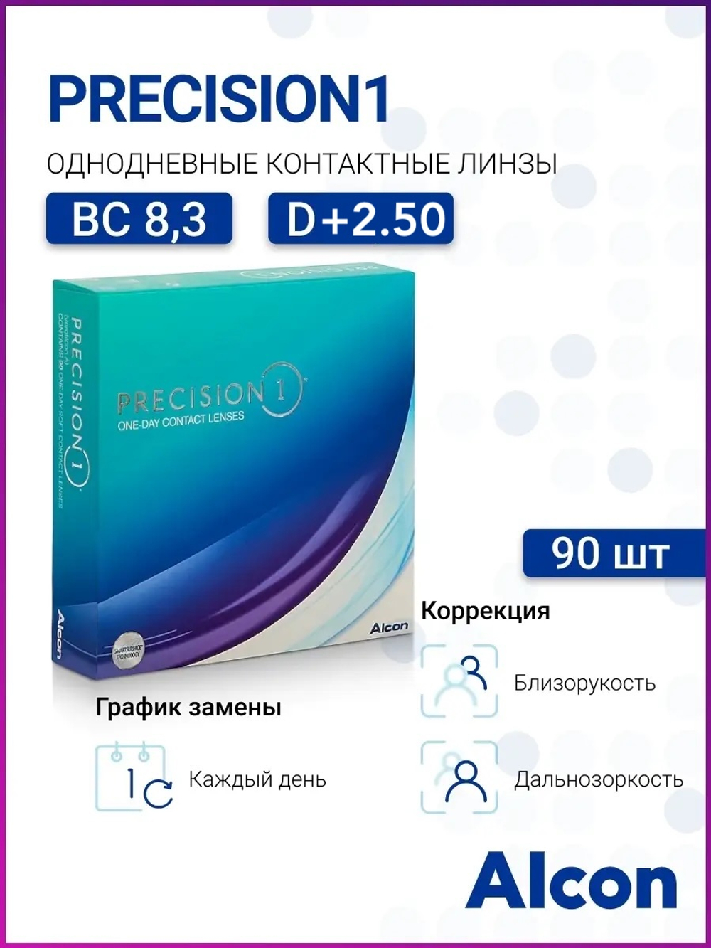 Однодневные контактные линзы Precision 1 (уп. 90 линз)