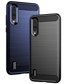 Чехол для Xiaomi Mi A3 (CC9E) цвет Blue (синий), серия Carbon от Caseport