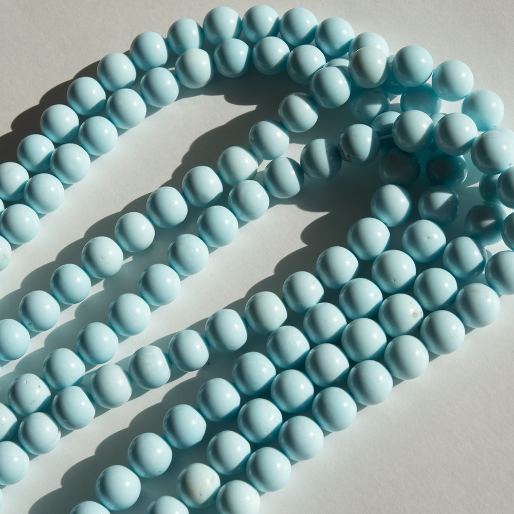 Туркенит (имитация бирюзы светлого оттенка), 10,5мм, шар