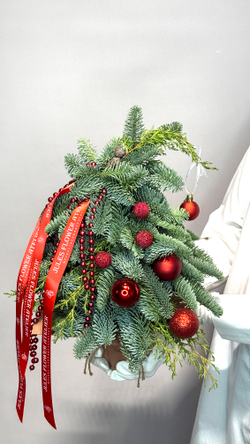 «Хвойное заклинание» композиция с елью Нобилис на Новый год