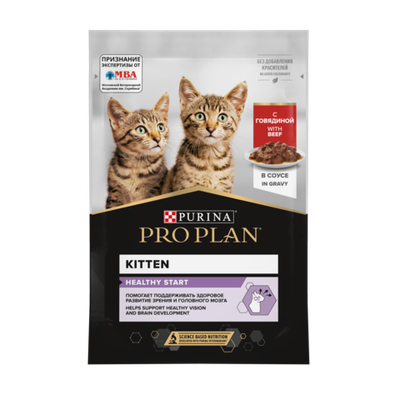 Про План Kitten Говядина в Соусе 85гр.
