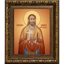 Михаил Каргополов, священномученик пресвитер. Икона на холсте.