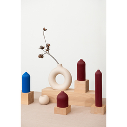 Свеча декоративная Tkano Edge 25.5см бордовая