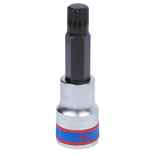KING TONY (403612) Насадка (бита) торцевая 1/2", L = 80 мм, SPLINE, M12