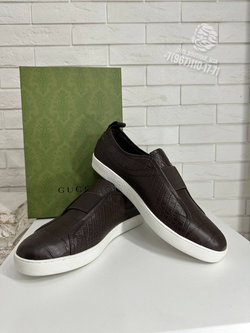 Кеды Gucci из кожи крокодила