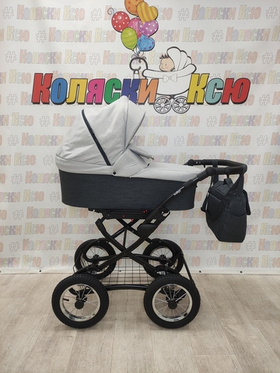 Коляска модульная Indigo Charlotte Sity Classic 12" cs 05 (т.серый+св.серый)
