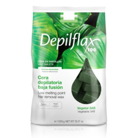 Горячий воск для депиляции Depilflax Зеленый (в брикетах), 1 кг