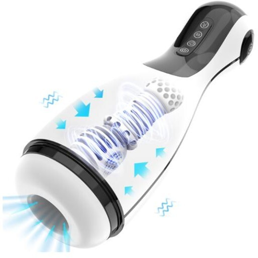 Хай-тек мастурбатор Amovibe Good Night с имитацией орального секса, белый