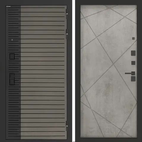 Входная металлическая дверь Бункер БН-15 Веллюто кофе / ФЛ-291 Бетон светлый