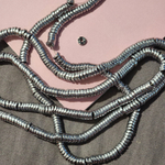 Гематит, гематин, серебристый, бусина рондель волна, размер 4.5мм, цена за набор 50 шт