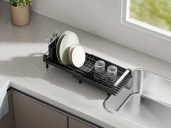 Сушилка для посуды atle раздвижная малая, черная